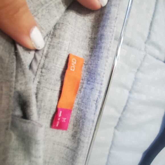 Ava Heather Grey Bow Belted Cropped Straight Leg Pants Office Workwear Medium - Picture 11 of 11